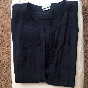 Navy short sleeve blouse